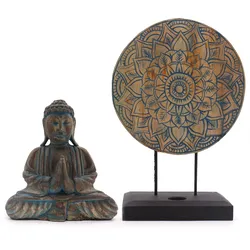 Buddha Feng Shui Set - Flower Mandala - Blue (2 Designs)
