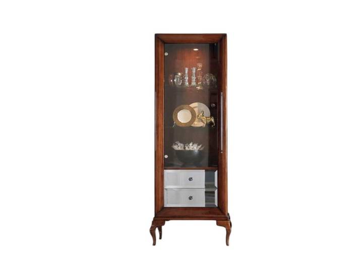 Xlmoebel Vitrine Barocke Holz-Vitrine in Braun mit elegantem Design und Stauraum (1-St., Vitrine) Hergestellt in Europa