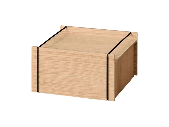 MOEBE Boîte de rangement Moebe Chêne huilé-noir, small, 16,5x30x31 cm