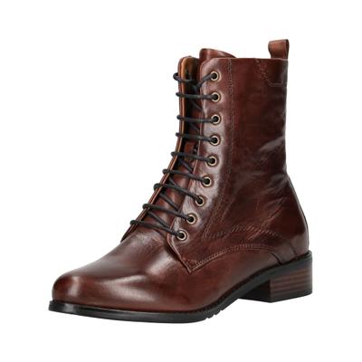 Schnürstiefelette EVERYBODY "Everybody Stiefelette Leder", Damen, Gr. 38, braun, Leder, Schuhe Schnürstiefelette