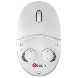 C-Tech Myš s TWS sluchátky WLM-21 Dual mode (Kabellos), Maus, Weiss