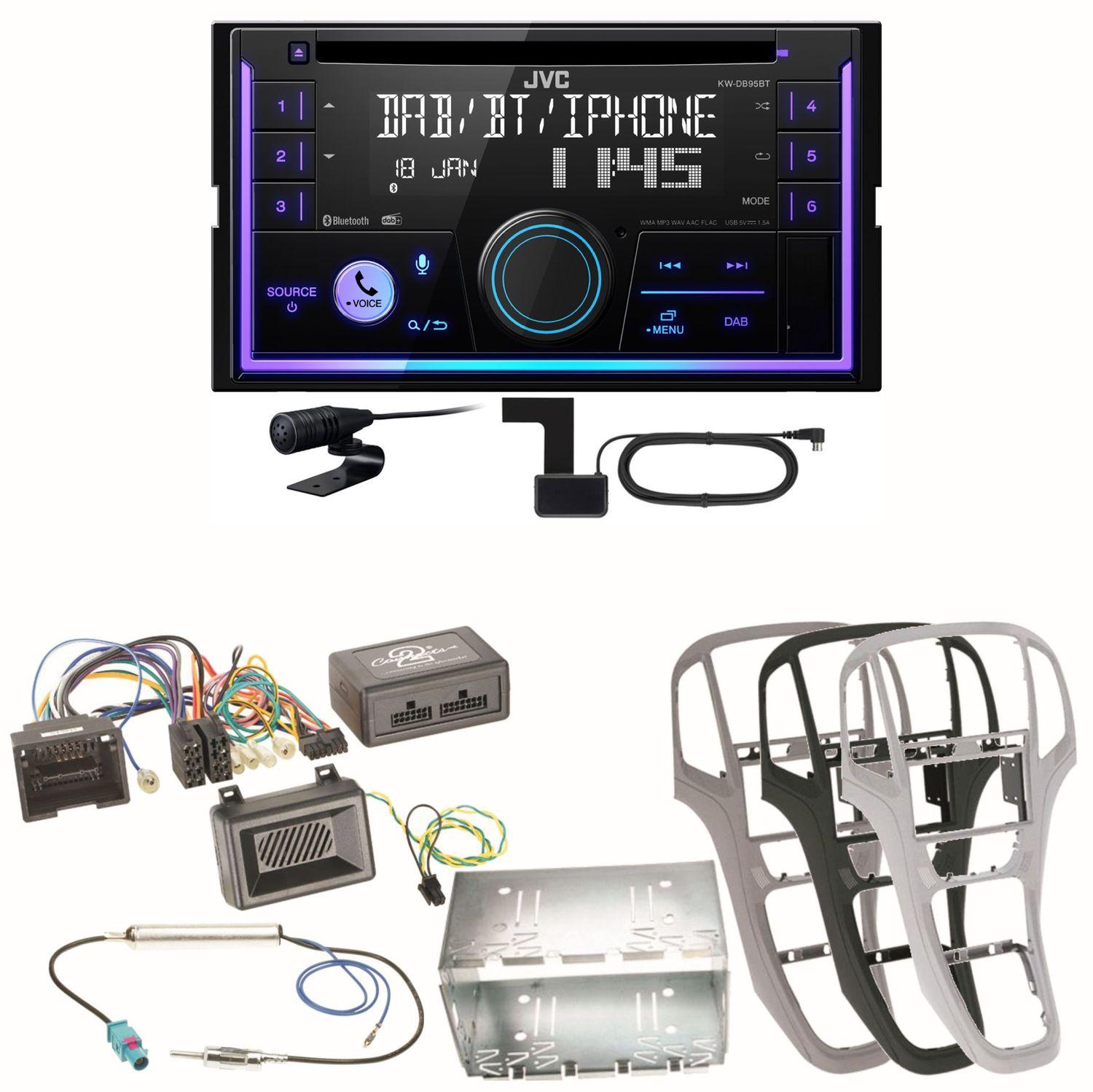 JVC KW-DB95BT Bluetooth Digitalradio Einbauset für Opel Astra J