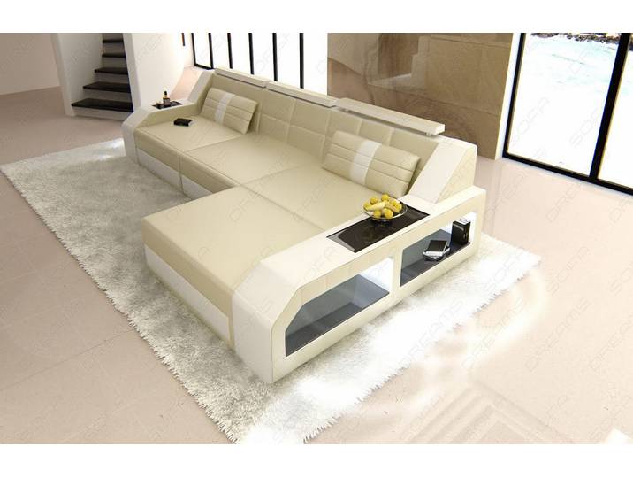 Couch Arezzo L-Form in Leder
