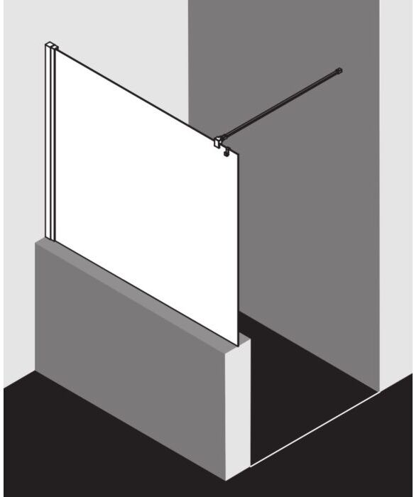Kermi Liga Seitenwand LITWF08020VAK 80x200cm, silber/hochglanz, ESG klar, mit 90Grad Stabilisierung