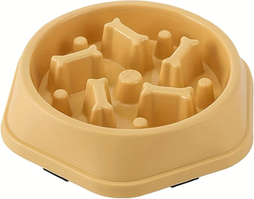 Market Central Slow Feeder Dog Cat Bowl Non Slip Choke Resistant Pet Food Dish yellow
