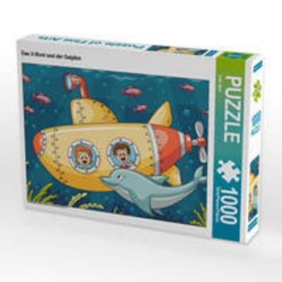 CALVENDO Puzzle Das U-Boot und der Delphin | 1000 Teile Lege-Größe 64x48cm Foto-Puzzle für glückliche Stunden