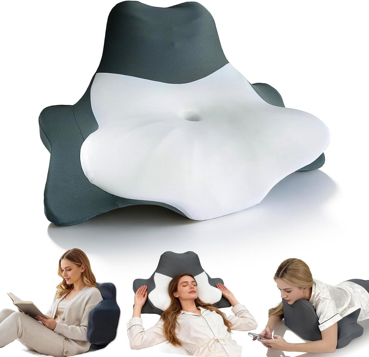 SnelShoppen Ergonomisch Nek Kussen - Memory Foam Vlinder Kussen - Orthopedisch Slaapkussen voor Zij- en Rugslapers