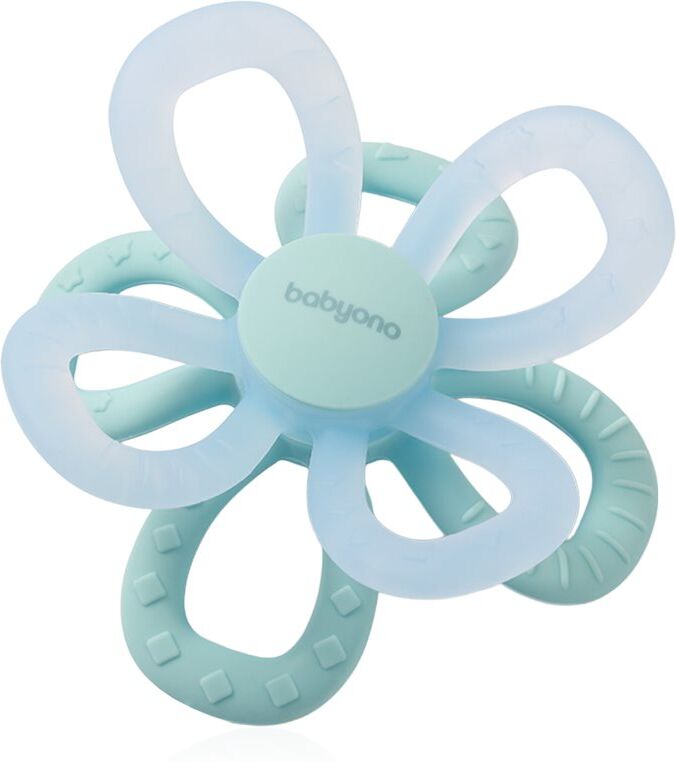 BabyOno Silicone Teether Flower jouet de dentition Blue 1 pcs