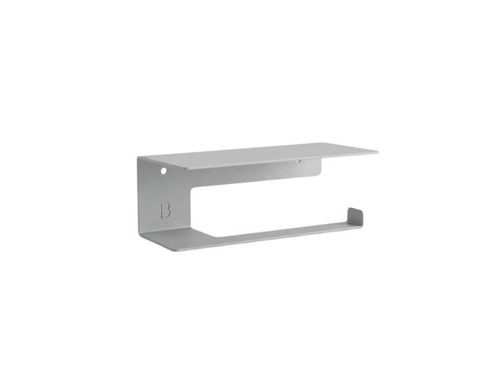 Wand-Toilettenpapierhalter mit Ablage silber