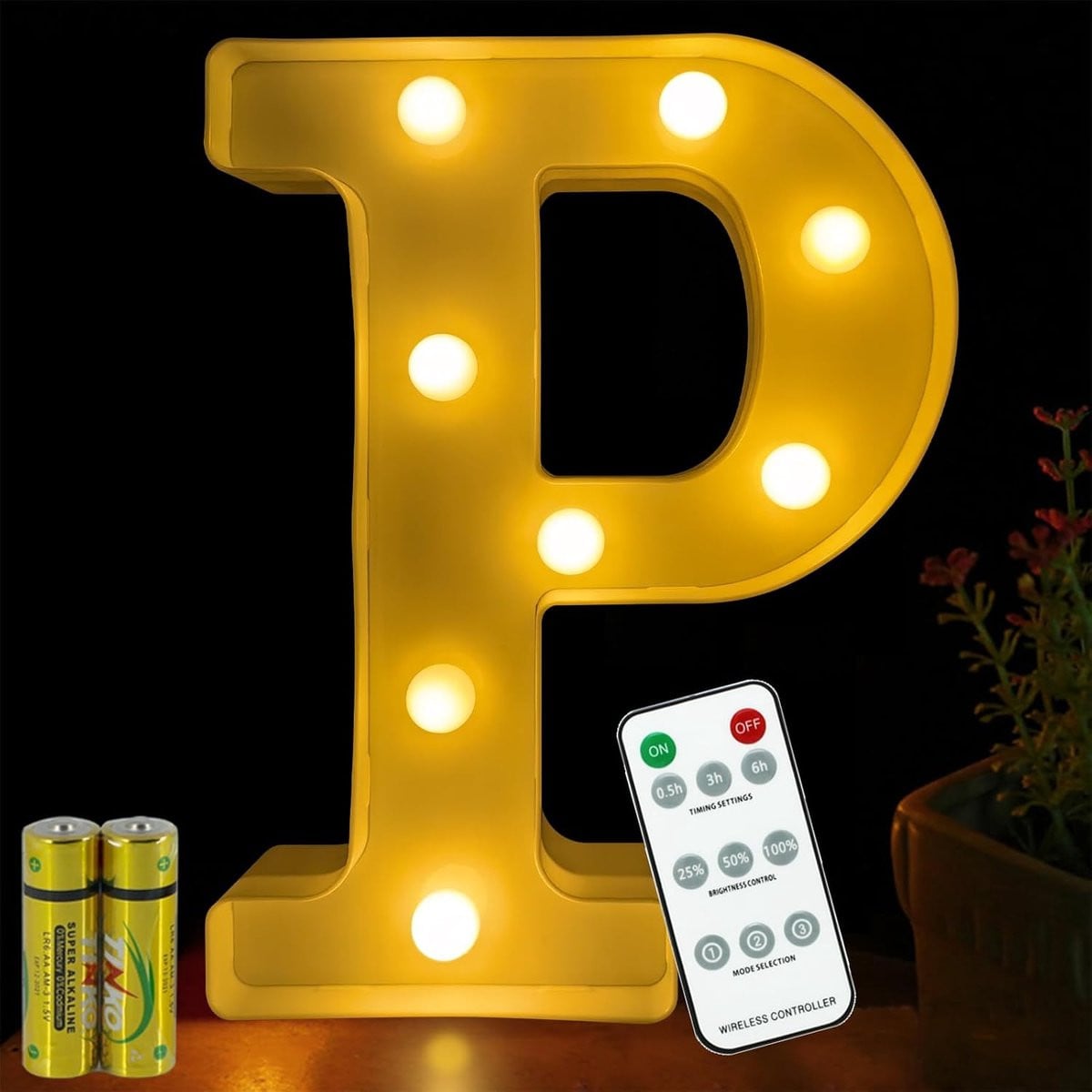 LED Letterverlichting Wit - Decoratieve Lamp met Afstandsbediening - Hoogte: 22 cm