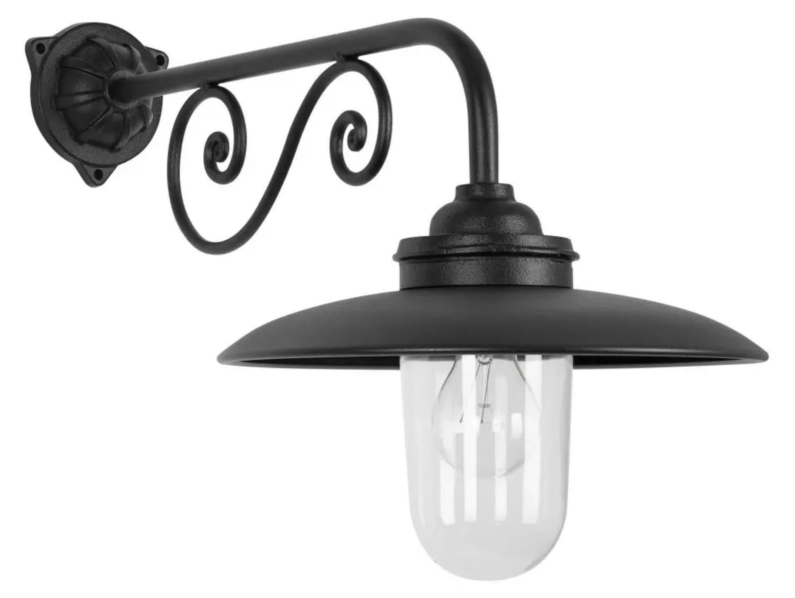 KS Verlichting Ardennes Zwarte Muurlamp van Metaal en Glas
