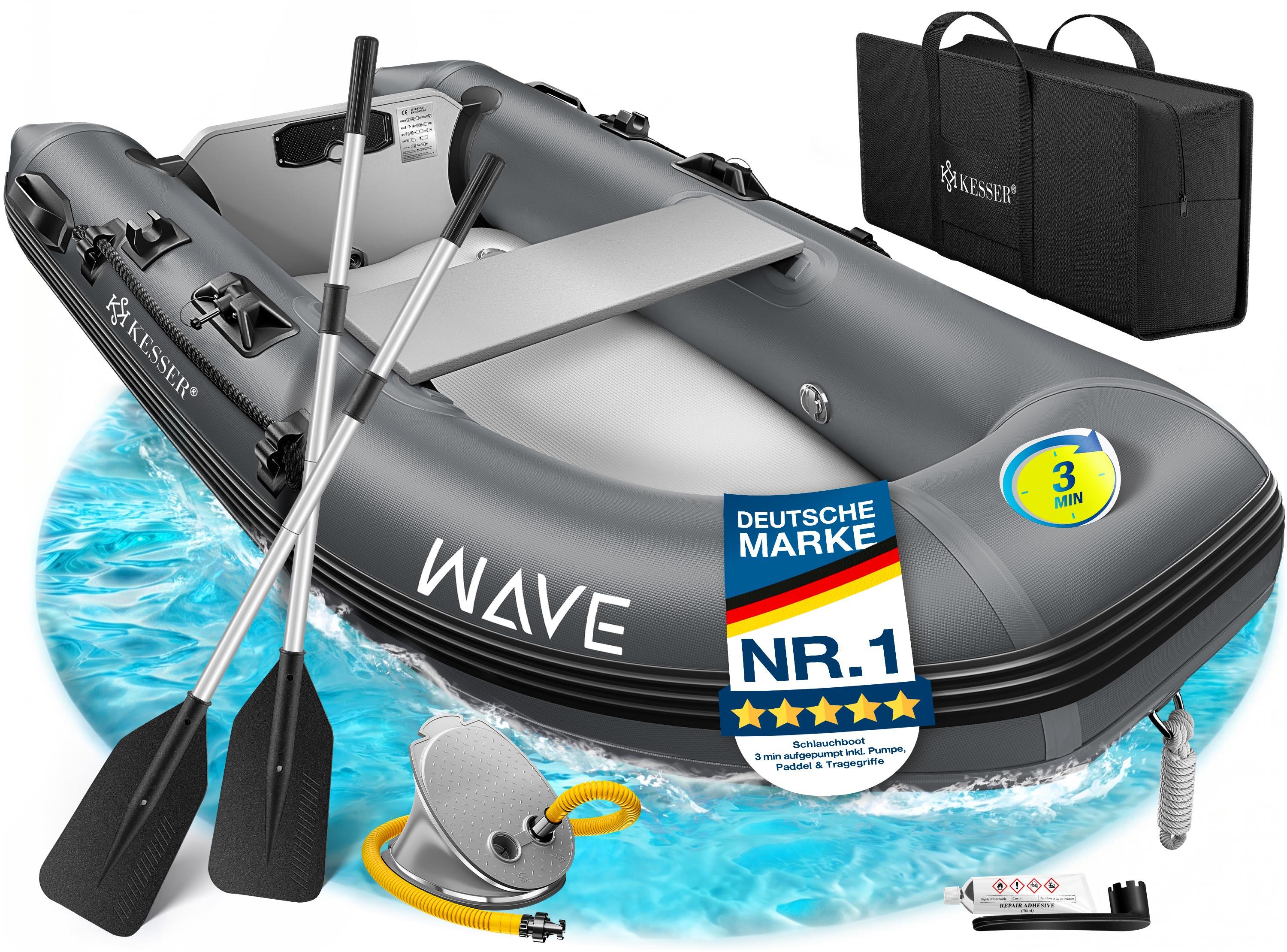 KESSER Schlauchboot für 2 Personen, motorisierbar, aufblasbares Paddelboot
