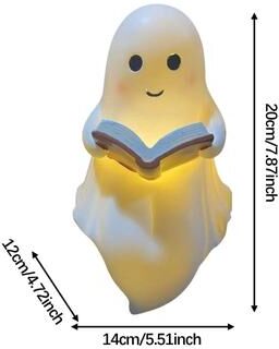 Uplift Picks Ghost Reading Book Lamp Halloween Decorative Light Figure large