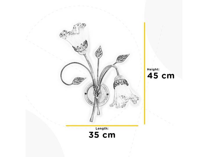 Wandlampe Lancia ONLI, dimmbar, weiß / opal, für Wohn- / Esszimmer, Metall, Florentiner, Wandleuchte, Wandlampe Innen