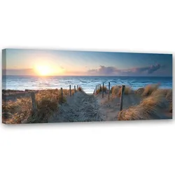 LEINWANDBILD Sonnenuntergang am Strand 90x30cm