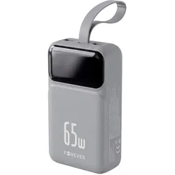 Forever Powerbank Vibe-TB65 PD QC 65W 20000 mAh silber (20000 mAh, 65 W), Powerbank, Silber
