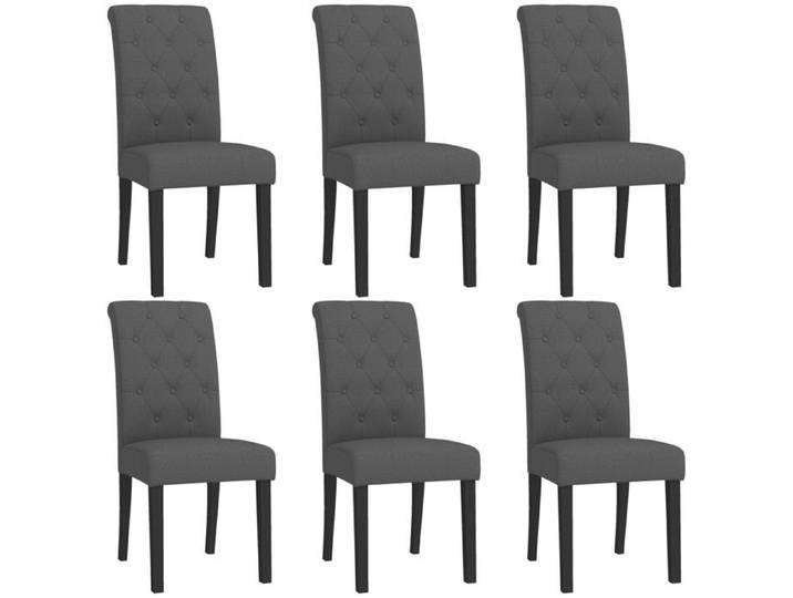 Lot de 6 chaises de Salle à Manger - HOMCOM - Chaise de cuicine - Lin - 47x61x101cm - Noir
