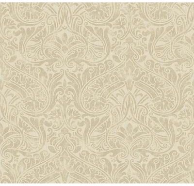 Seabrook Designs Twain Damask Unpasted Wallpaper