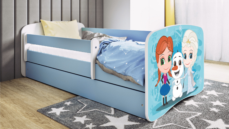 Kinderbett Jugendbett Eisberg 70x140, 80x160, 80x180 cm - Komplettset mit Matratze, Schublade & Rausfallschutz