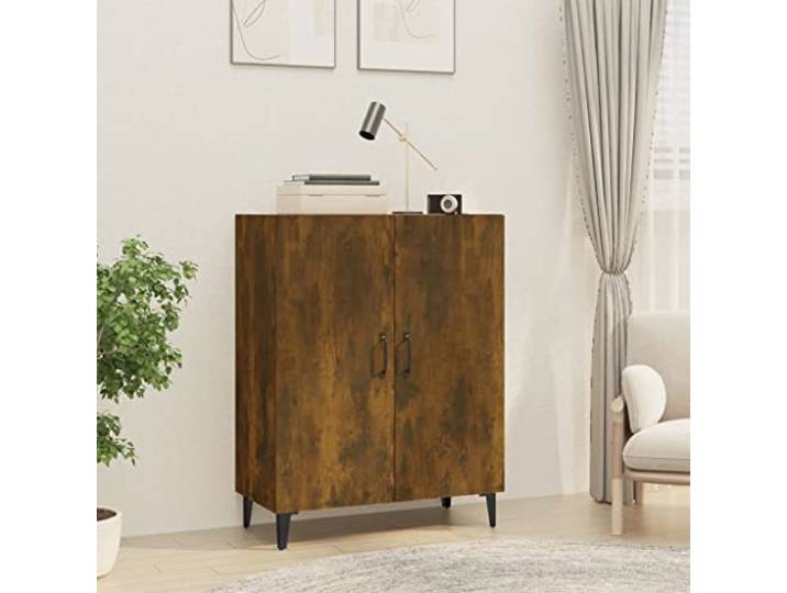 HEFZGDB Klassisches Sideboard Räuchereiche 70x34x90 cm aus Holzwerkstoff mit glatter Oberfläche und feuchtigkeitsbeständigem Material, Stilvolles Sideboard mit Zwei Türen und Zwei