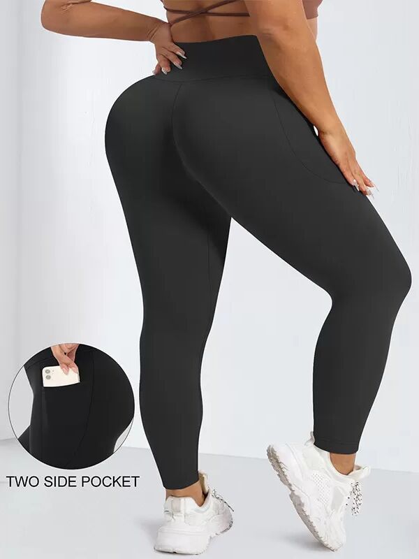 INF Legging de yoga taille haute - Noir 5XL