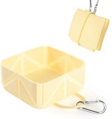 Uplift Picks Portable Silicone Pet Travel Bowl For Dogs And Cats Foldable Camping Water And Food Dish yellow