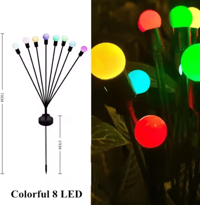 Inspire Curations Solar Firefly Garden Lights Swaying Outdoor Solar Lawn Lights 8 Head Color