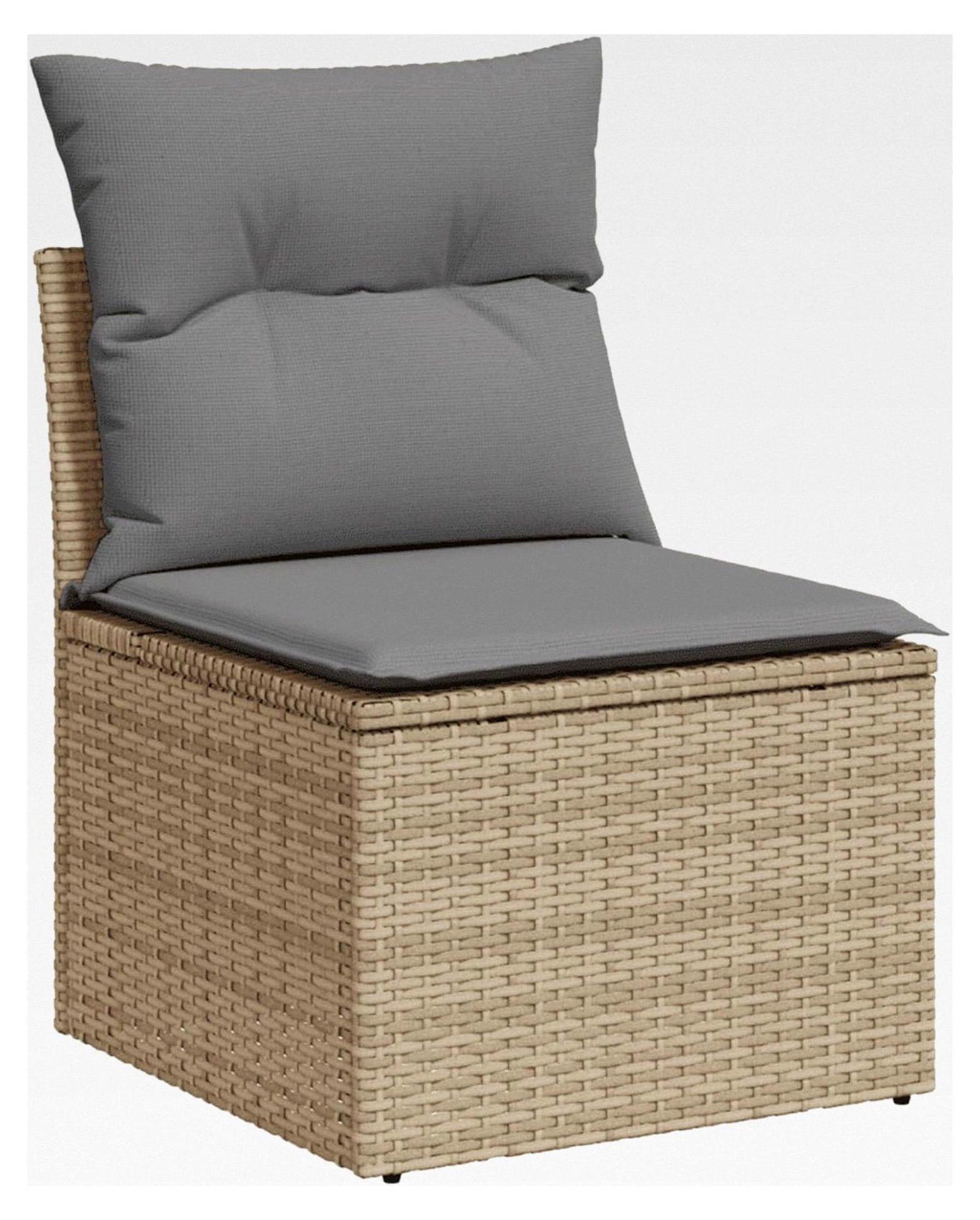 Gartenlounge mit Stauraum für den Balkon, Rattan Sofa, Ecklounge, Outdoor Sitzecke