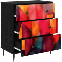vidaXL, Kommode + Sideboard, Kommode HEESCH Farbenblockdruck 66 x 36,5 x 76 cm Holzwerkstoff
