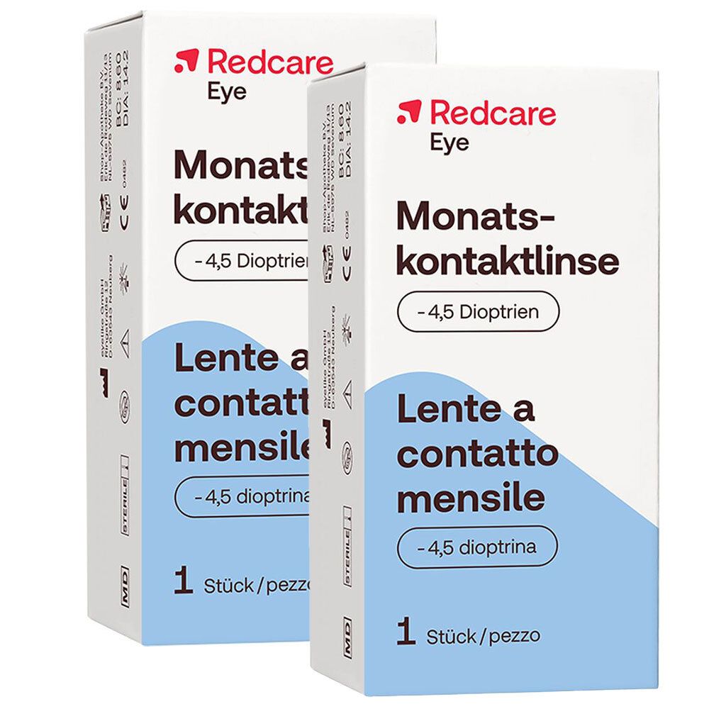 Redcare Monatslinse -4,5dpt 2 Stück Kontaktlinsen