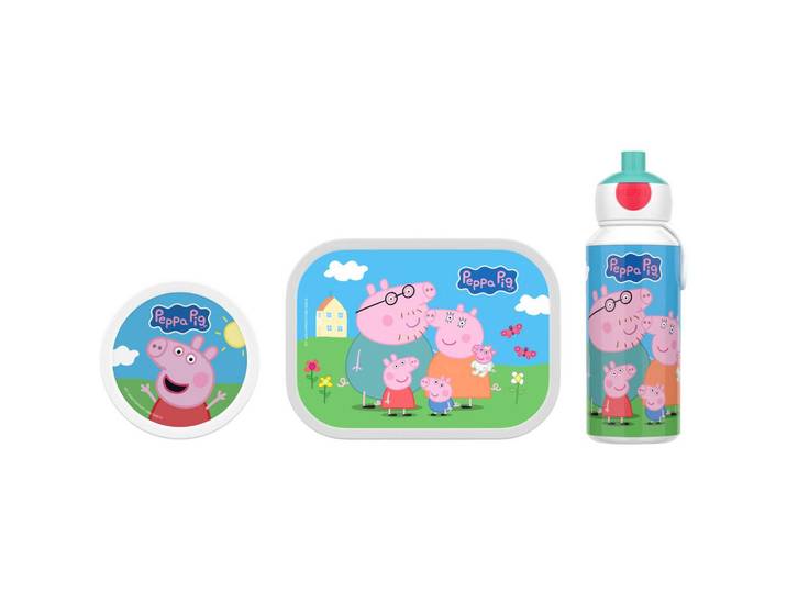 Mepal Lunchset Campus Peppa Pig 3-tlg., Mehrfarbig, Pink, Kunststoff, 2x2x2 cm, Küchenzubehör, Vorratsbehälter, Brotkästen
