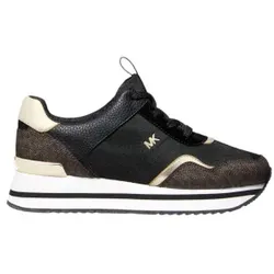 Michael Kors für Damen. 43R4RNFSCD Raina Plateau-Canvas-Turnschuhe schwarz (41), Wohnung, Schnürsenkel, Lässig