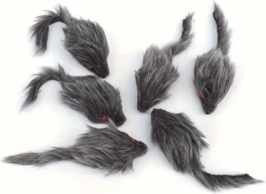 Inspire Curations HuntPlay Plush Mouse Cat Toys Set gray 5 Pcs