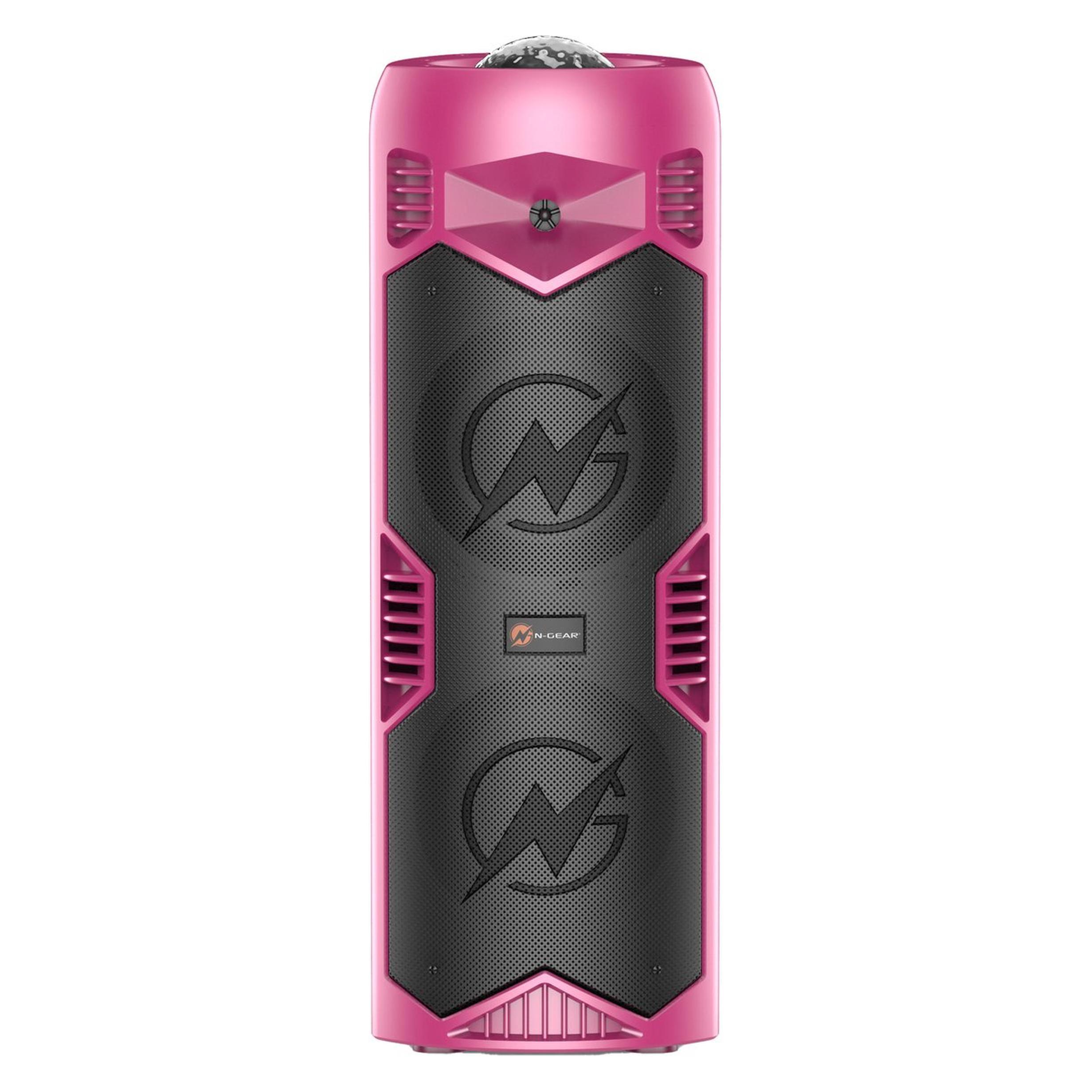 N-Gear LGP5150 - Draadloze Bluetooth Party Speaker - Karaoke Set - 1 Microfoon - Discoverlichting - Barbie (3 h) (LGP 5150 ROZE)