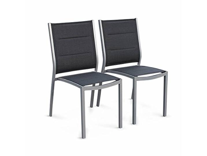 Alice's Garden - 2er Set Stühle - Chicago/Odenton - Aluminium und graues Textil