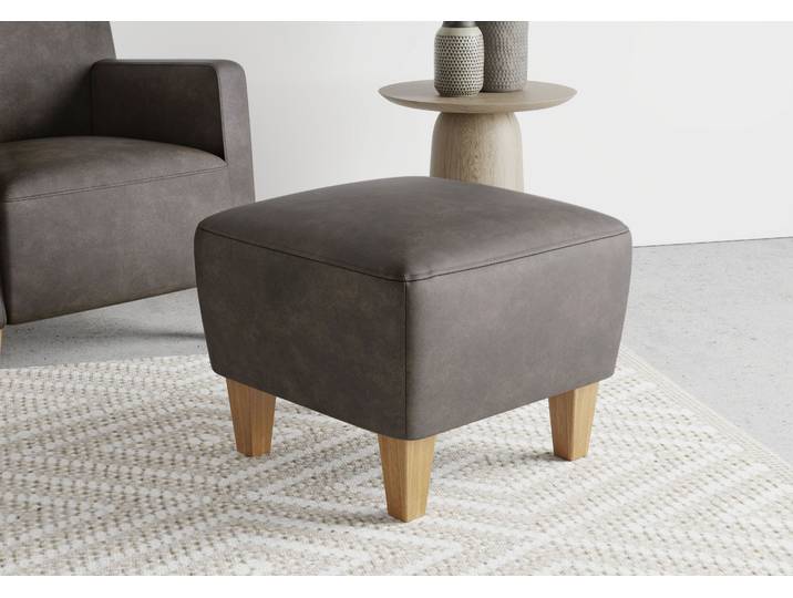 Polsterhocker, Luxus-Microfaser, Braun, 56×56 cm, Gepolstert, Sit&More