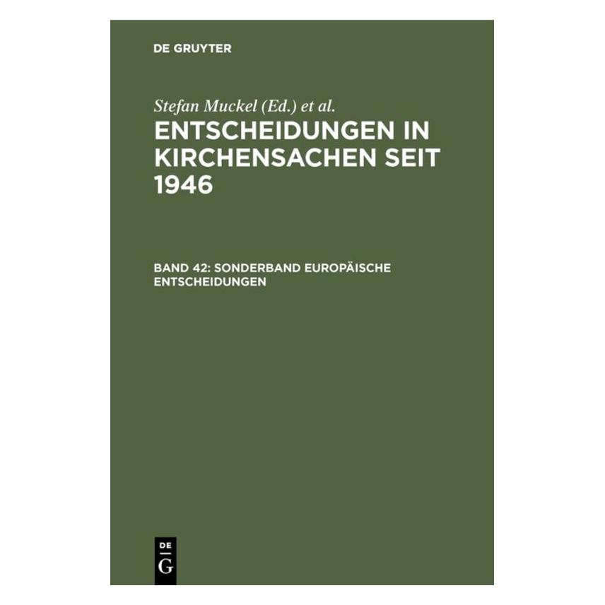 De Gruyter Entscheidungen in Kirchensachen.42 (Deutsch, Hardcover, Carl J Hering, Hubert Lentz) (66440991)
