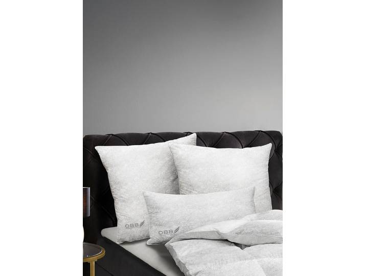 Erstklassiges Daunen-Kissen in Jacquard-Paisley-Optik, Weiss, Größe 121 (Kissen, 40/80 cm), 3-Kammer-Kissen