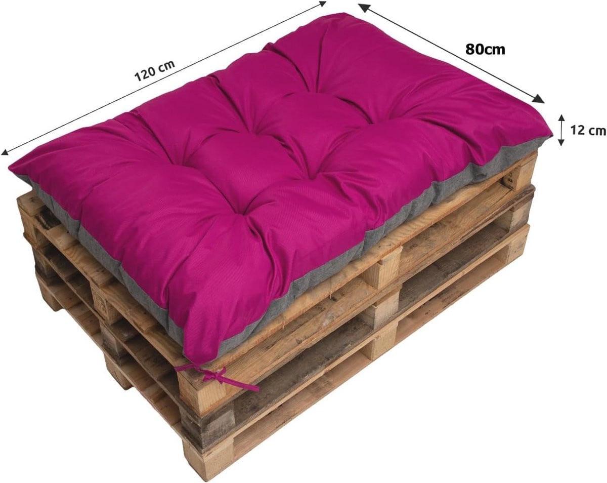 Groot Vloerkussen of Palletkussen in Roze, Breedte: 120 cm, Diepte: 80 cm