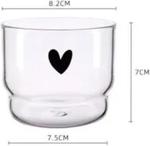 Smart Shopping Spot Happy Heart Glass Mug, Transparent Heat Resistant Tea, Coffee & Milk Cups love