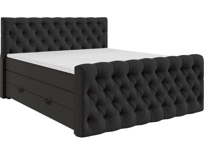 Boxspringbett KINGDOM anthrazit 160x200cm halbfest