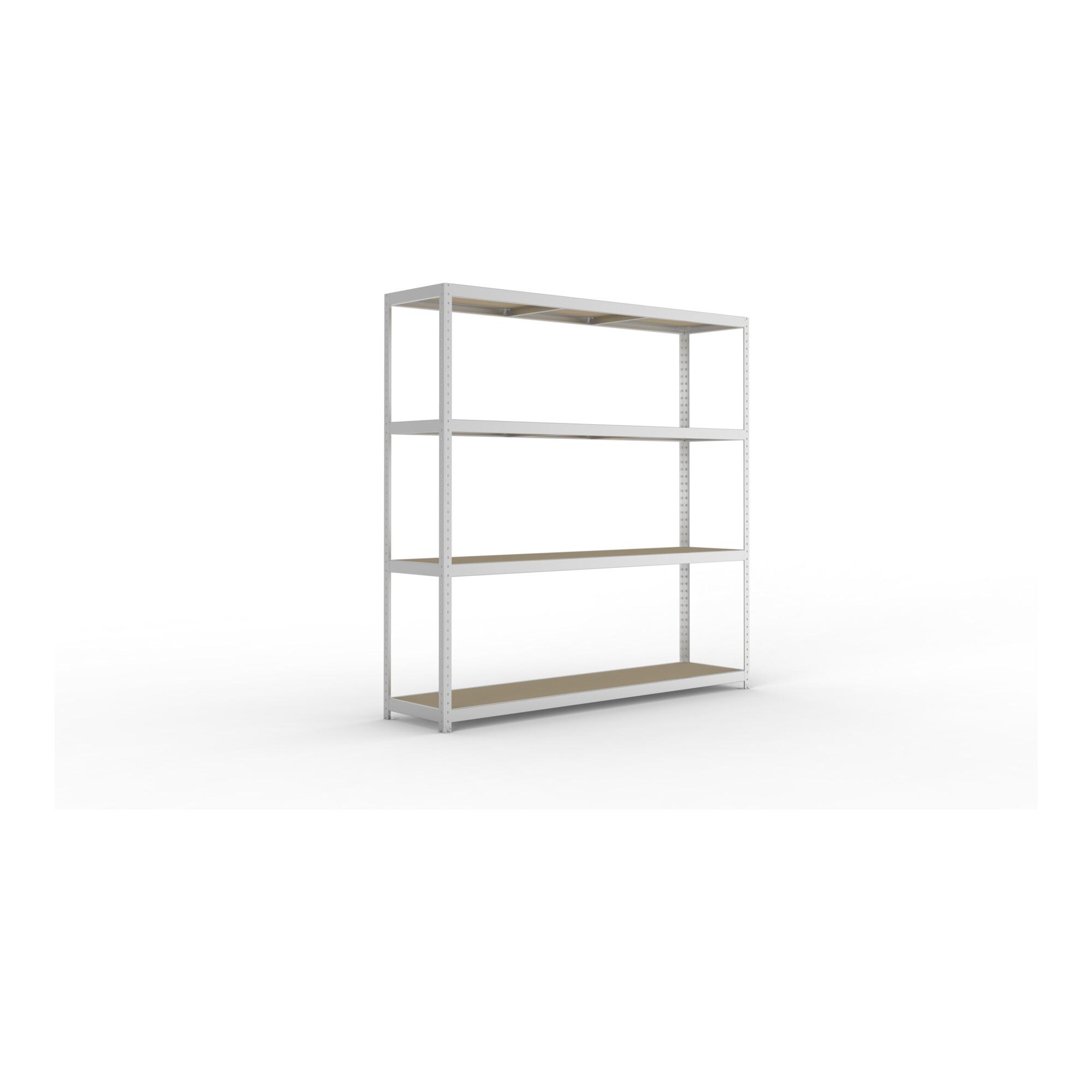 META SPEED-RACK Weitspannregal 2470x2500x600 mm in verzinkt mit 4 Fachebenen und Spanplatten (20081129)