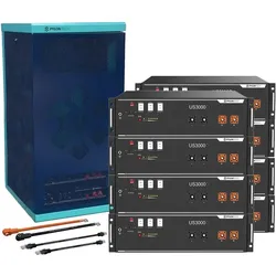 Pylontech Bundle 8 x US3000D (28 kWh) mit Wechselrichter-Anschlusskabelset und Batterieschrank