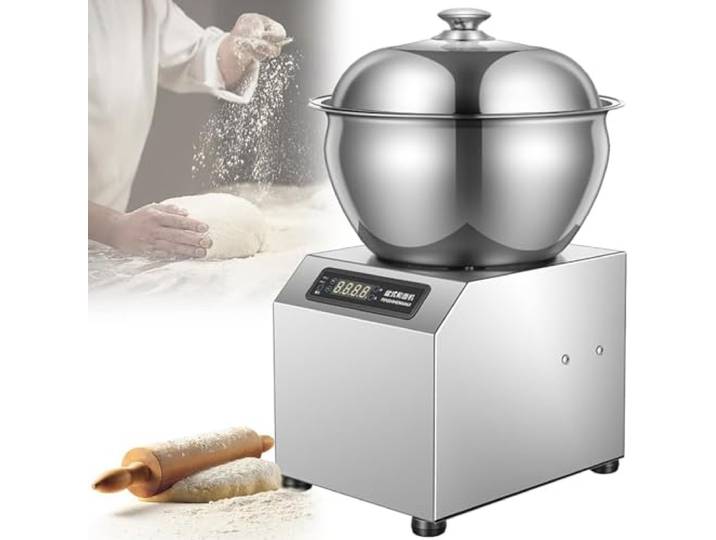 Elektrische Teigmischmaschine mit Edelstahl-Schüssel – Robuste Spiral-Knetmaschine für Brot- und Pizzateig, mit doppelter Drehung für optimale Knetleistung,8kg