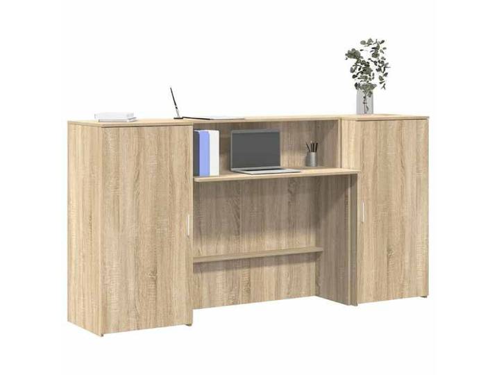 Bureau réception chêne sonoma 200x50x103 5 cm bois d'ingénierie comptoir de réception réception de salon comptoir 3324216
