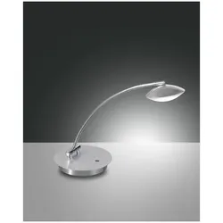 Fabas Luce Hale Tischleuchte LED 2x8W Metall- und Methacrylat Aluminium gebuerstet