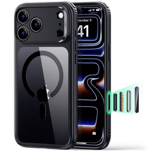 ESR Classic Hybrid Magnet Case mit Kamerasteuerung Taste | Apple iPhone 18 Pro/17 Pro | transparent/schwarz | 1A86300304