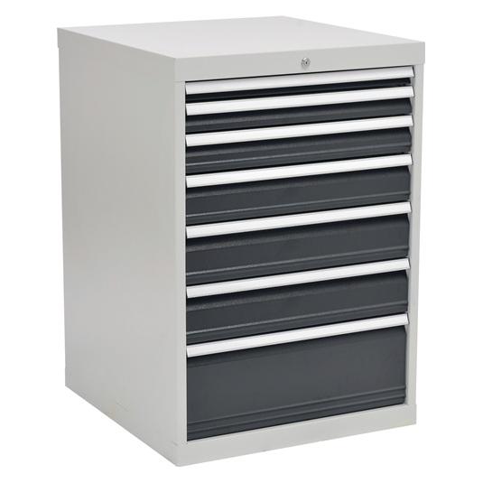 Bedrunka & hirth Schubladenschrank H1019xB705xT736mm lichtgrau/grau7 Schubl.Vollauszug (70.50 cm, 101.90 cm) (80700/2221AV 7035/7016)