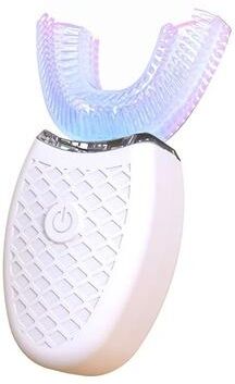 Uplifted Finds Wireless Charging U Shaped Electric Toothbrush 360 Degree Silicone Ultrasonic white Toothbrush