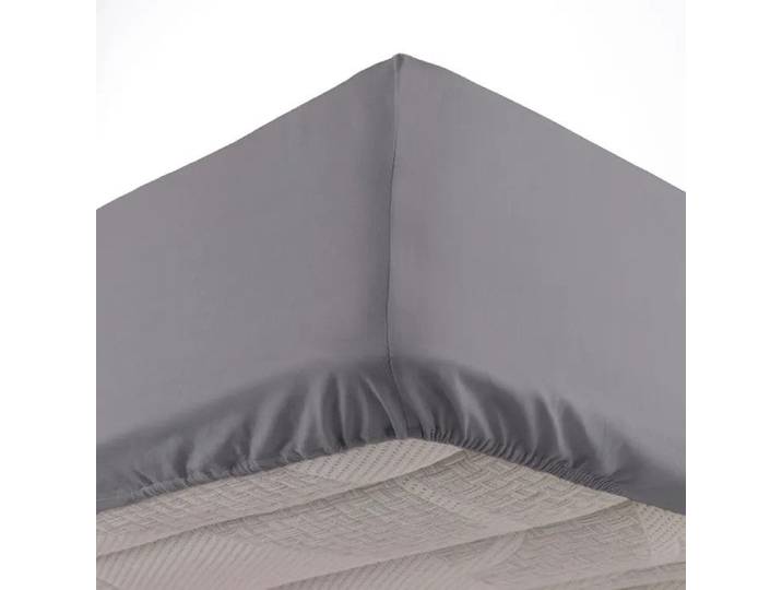 Douceur D'Intérieur - Drap Housse Coton 57 Fils Gris Souris 140 X 190 Cm